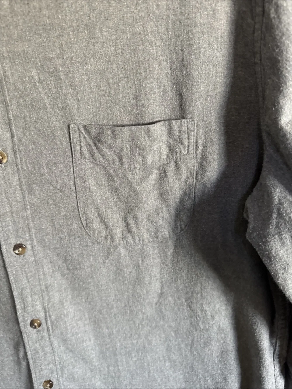 J.Crew Men's Brushed Twill Button Down Shirt Gray XL Classic Fit (FITS LIKE LRG)